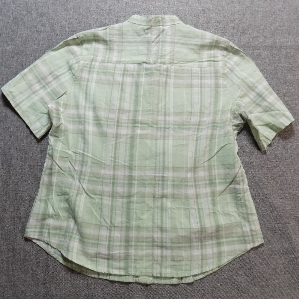 Preswick & Moore Blouse Womens L Green NEW Plaid Cotton Short Sleeve BD975PL - Picture 8 of 9